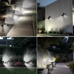 Solar Spotlights Outdoor Waterproof Adjustable LED Landscape Lights Auto ON/Off Waterproof Solar Lights for Trees Garden Pond Yard Pathway Patio(4pcs 2pcs 1PC)
