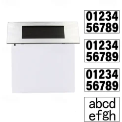 Solar Stainless Steel Address Sign Light – LED Outdoor Wall Light for Home, Garden, Street and Courtyard | Waterproof Solar Night Light 1pc