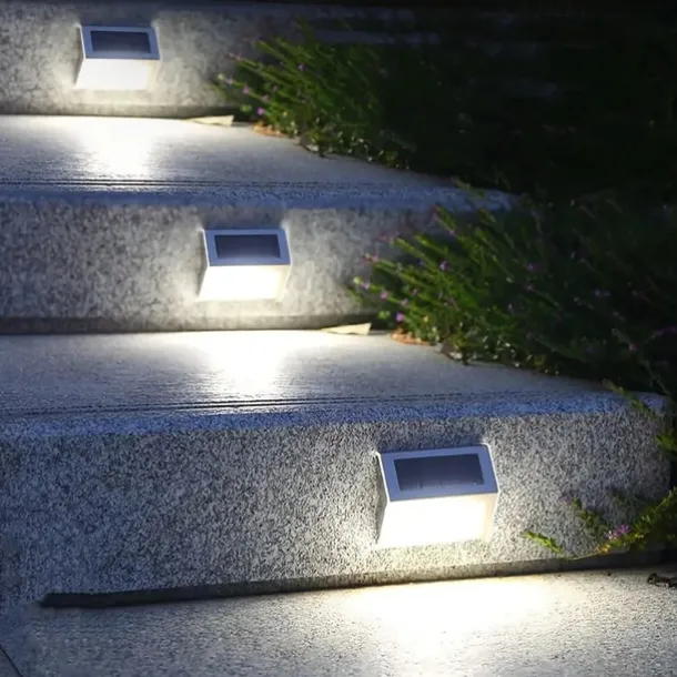 Solar Step Lights Outdoor Wall Lights 2/4 pcs Deck Fence Lights Stair Waterproof Garden Patio Outdoor Wall Lights Solar Waterproof Lighting Decoration Lamp