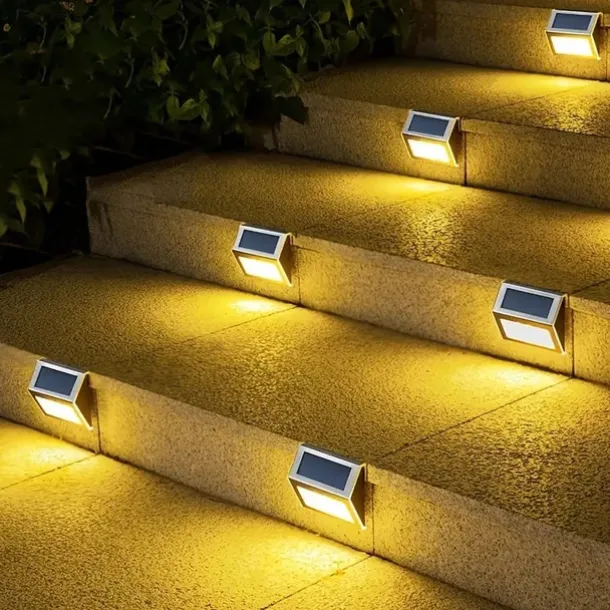Solar Step Lights Outdoor Wall Lights 2/4 pcs Deck Fence Lights Stair Waterproof Garden Patio Outdoor Wall Lights Solar Waterproof Lighting Decoration Lamp