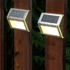 Solar Step Lights Outdoor Wall Lights 2/4 pcs Deck Fence Lights Stair Waterproof Garden Patio Outdoor Wall Lights Solar Waterproof Lighting Decoration Lamp