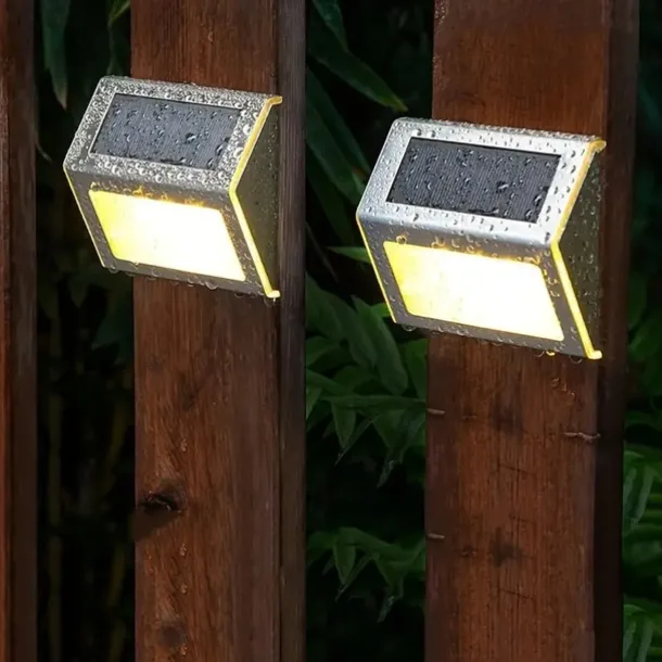 Solar Step Lights Outdoor Wall Lights 2/4 pcs Deck Fence Lights Stair Waterproof Garden Patio Outdoor Wall Lights Solar Waterproof Lighting Decoration Lamp