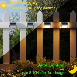 Solar Step Lights Outdoor Wall Lights 2/4 pcs Deck Fence Lights Stair Waterproof Garden Patio Outdoor Wall Lights Solar Waterproof Lighting Decoration Lamp
