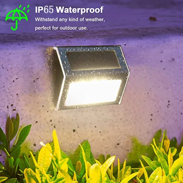 Solar Step Lights Outdoor Wall Lights 2/4 pcs Deck Fence Lights Stair Waterproof Garden Patio Outdoor Wall Lights Solar Waterproof Lighting Decoration Lamp