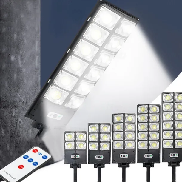 Solar Street Lights Outdoor Waterproof High Brightness Dusk to Dawn LED Lamp with Motion Sensor Remote Control for Garden Patio Porch Garage