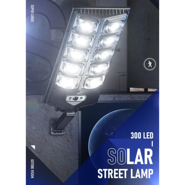 Solar Street Lights Outdoor Waterproof High Brightness Dusk to Dawn LED Lamp with Motion Sensor Remote Control for Garden Patio Porch Garage