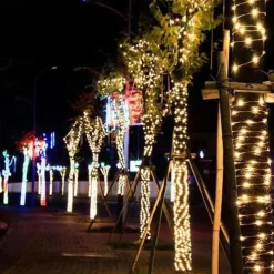 Solar String Fairy Lights Outdoor Christmas Decorations Solar and Plug in 20m 10m with Remote Control Garland Large Panel Fast Charge Christmas Garden Decoration