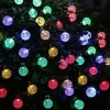 Solar String Lights LED Outdoor Solar Lights 2PCS 20 LED 5M Solar Patio Garden Lights with 8 Modes Waterproof Crystal Ball String Lights for Patio Lawn Party Wedding Garden Decorations