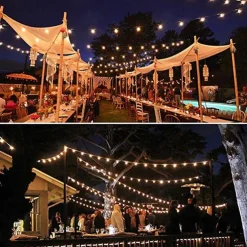 Solar String Lights LED Outdoor Solar Lights 2PCS 20 LED 5M Solar Patio Garden Lights with 8 Modes Waterproof Crystal Ball String Lights for Patio Lawn Party Wedding Garden Decorations