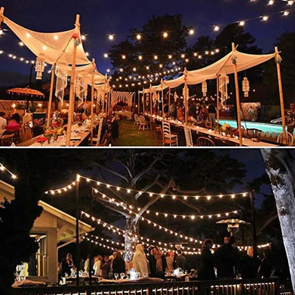 Solar String Lights LED Outdoor Solar Lights 2PCS 20 LED 5M Solar Patio Garden Lights with 8 Modes Waterproof Crystal Ball String Lights for Patio Lawn Party Wedding Garden Decorations