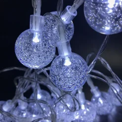 Solar String Lights LED Outdoor Solar Lights 2PCS 20 LED 5M Solar Patio Garden Lights with 8 Modes Waterproof Crystal Ball String Lights for Patio Lawn Party Wedding Garden Decorations