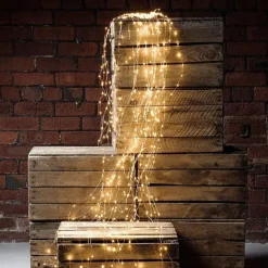 Solar String Lights Outdoor 10 Strands 2M 200LEDs Waterproof Twinkle Starry Fairy Branch Copper Waterfall Light for Garden Fence Tree Flexible Yard Garland Patio Decor Lighting