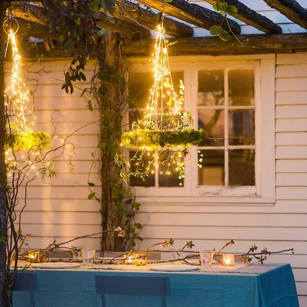 Solar String Lights Outdoor 10 Strands 2M 200LEDs Waterproof Twinkle Starry Fairy Branch Copper Waterfall Light for Garden Fence Tree Flexible Yard Garland Patio Decor Lighting