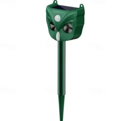 Solar Ultrasonic Animal Repeller – Motion Activated Waterproof Deterrent with Flashing LED Light for Cats Dogs Squirrels in Gardens