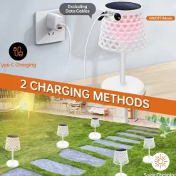 Solar USB Charging Desk Lamp - Outdoor Camping Lamp, Bar & Coffee Shop Dining Table Light, Night Light and Reading Lamp 1PC