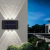 Solar Wall Lamp Glow Up and Down 6 LEDs Outdoor Waterproof Courtyard Light Outdoor Villa Wall Fence Porch Lighting Decoration Solar Wall Washing Lights