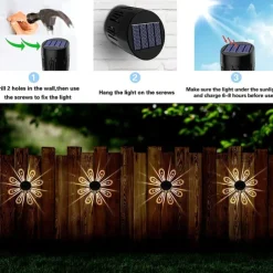 Solar Wall Light Color-Changing Deck Light Outdoor Waterproof Fence Light Villa Garden Fence Yard Wall Pilaster Step Staircase Decoration
