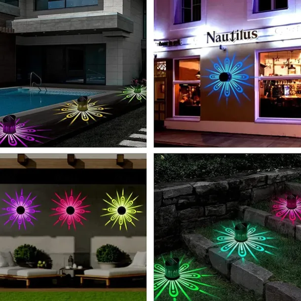 Solar Wall Light Color-Changing Deck Light Outdoor Waterproof Fence Light Villa Garden Fence Yard Wall Pilaster Step Staircase Decoration
