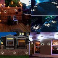 Solar Wall Light Color-Changing Deck Light Outdoor Waterproof Fence Light Villa Garden Fence Yard Wall Pilaster Step Staircase Decoration