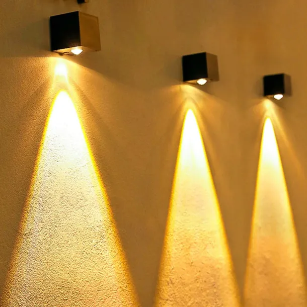 Solar Wall Light Outdoor Courtyard Waterproof Garden Lamp Wall Fence Lighting Decor Light for Home Balcony Terrace Atmosphere Light Wall Washing Light