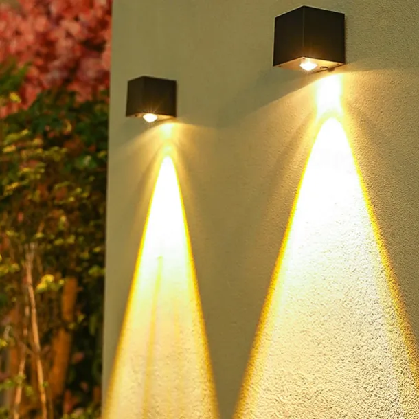 Solar Wall Light Outdoor Courtyard Waterproof Garden Lamp Wall Fence Lighting Decor Light for Home Balcony Terrace Atmosphere Light Wall Washing Light