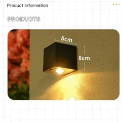 Solar Wall Light Outdoor Courtyard Waterproof Garden Lamp Wall Fence Lighting Decor Light for Home Balcony Terrace Atmosphere Light Wall Washing Light