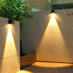 Solar Wall Light Outdoor Courtyard Waterproof Garden Lamp Wall Fence Lighting Decor Light for Home Balcony Terrace Atmosphere Light Wall Washing Light