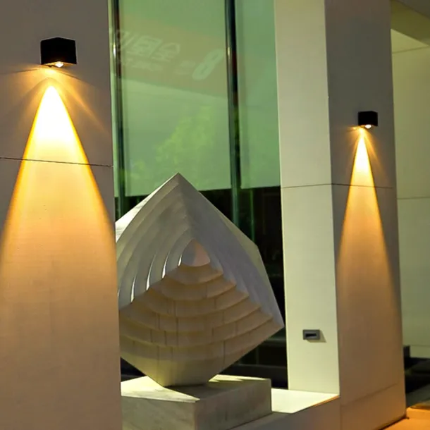 Solar Wall Light Outdoor Courtyard Waterproof Garden Lamp Wall Fence Lighting Decor Light for Home Balcony Terrace Atmosphere Light Wall Washing Light