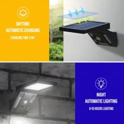 Solar Wall Lights Outdoor IP65 Waterproof with Remote Control Motion Sensor Street Light for Courtyard Garage Garden Corridor