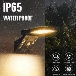 Solar Wall Lights Outdoor IP65 Waterproof with Remote Control Motion Sensor Street Light for Courtyard Garage Garden Corridor