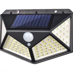 Solar Wall Lights Outdoor 100LEDs 3 Modes 270 Lighting Angle Solar Motion Sensor Outdoor Lamp IP65 Waterproof Light Control Solar Wall Lamp Suitable for Garage Fence Deck Courtyard