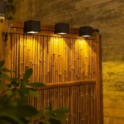 Solar Wall Lights Waterproof Outdoor Warm White/RGB LED Decor Lighting for Yard Garden and Exterior Walls Outdoor Solar Fence Lights 2pcs