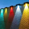 Solar Wall Wash Light RGB/Warm Lighting Outdoor Waterproof High Brightness Solar Wall Lamp Garden Yard Balcony Fence Garage Porch Wall Decoration 1/2/4pcs