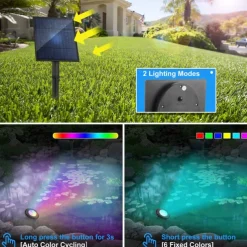 Solar Waterproof Pool Light - 5 Heads 6 LED Beads, Underwater Pond & Aquarium Lighting, Energy-Saving for Outdoor Pathway Garden Patio and Pool 1pc