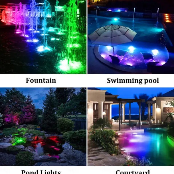 Solar Waterproof Pool Light - 5 Heads 6 LED Beads, Underwater Pond & Aquarium Lighting, Energy-Saving for Outdoor Pathway Garden Patio and Pool 1pc