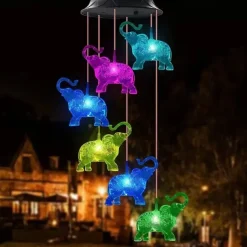 Solar Wind Chime Light Outdoor Waterproof Color Changing Garden Lights Holiday Decor Memorial Windchimes Wind Catcher Gifts Hanging Decor for Home Garden Patio Yard Porch 1PC