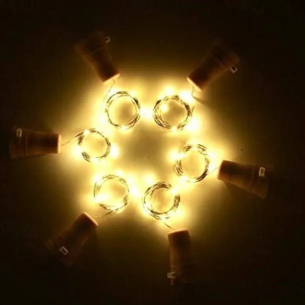 Solar Wine Bottle String Lights Outdoor Wedding Decoration 2m 20LED Fairy Lights with Cork Waterproof Christmas Light Copper Garland Patio Garden String Lights 10pcs 6pcs 2pcs