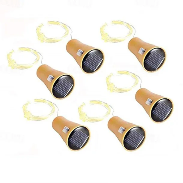 Solar Wine Bottle String Lights Outdoor Wedding Decoration 2m 20LED Fairy Lights with Cork Waterproof Christmas Light Copper Garland Patio Garden String Lights 10pcs 6pcs 2pcs