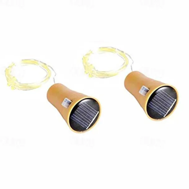 Solar Wine Bottle String Lights Outdoor Wedding Decoration 2m 20LED Fairy Lights with Cork Waterproof Christmas Light Copper Garland Patio Garden String Lights 10pcs 6pcs 2pcs