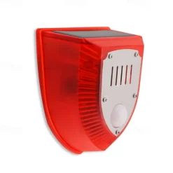 Solar-Powered Animal Repellent Alarm with Dog Barking, Gunfire Sound & SOS Light - Waterproof, Rechargeable for Home, Farm & Outdoor Use