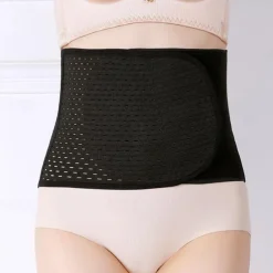 Solid Breathable Tummy Control Belt, Velcro Slimming Postpartum Belly Belt, Women's Underwear & Shapewear