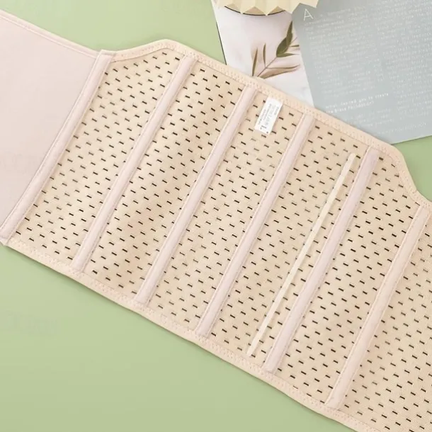 Solid Breathable Tummy Control Belt, Velcro Slimming Postpartum Belly Belt, Women's Underwear & Shapewear