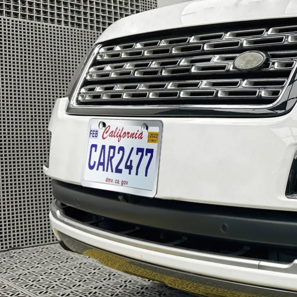 Solid Silver Rust-Proof Car License Plate Frames Universal Stainless Steel Holder with Screws & Caps US Standard 2PCS