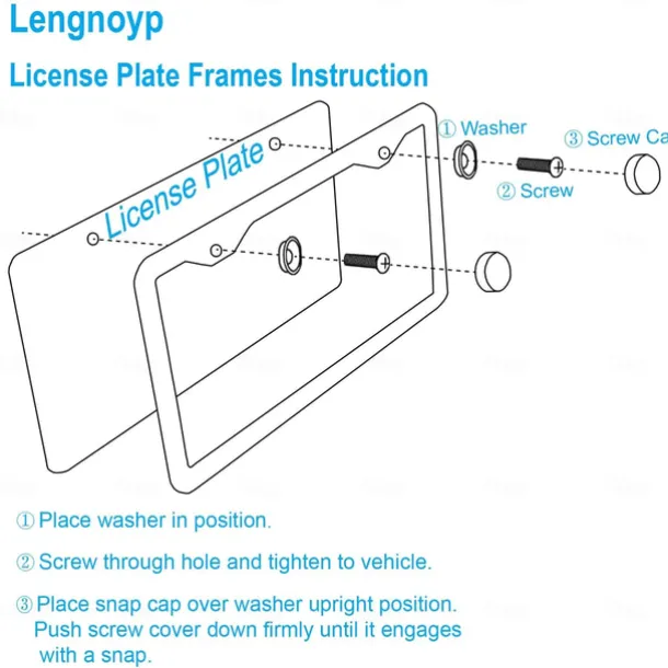 Solid Silver Rust-Proof Car License Plate Frames Universal Stainless Steel Holder with Screws & Caps US Standard 2PCS