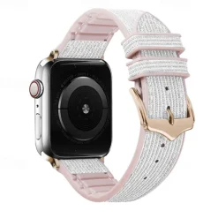 Solo Loop Compatible with Apple Watch band 38mm 40mm 41mm 42mm 44mm 45mm 49mm Glitter Adjustable Silicone Strap Replacement Wristband for iwatch Ultra 2 Series 9 8 7 SE 6 5 4 3 2 1