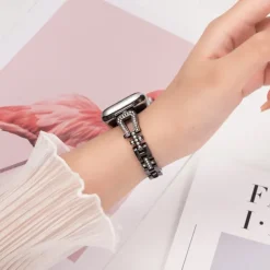 Solo Loop Compatible with Apple Watch band 38mm 40mm 41mm 42mm 44mm 45mm 49mm Women Bling Diamond Adjustable Alloy Strap Replacement Wristband for iwatch Ultra 2 Series 9 8 7 SE 6 5 4 3 2 1
