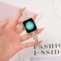 Solo Loop Compatible with Apple Watch band 38mm 40mm 41mm 42mm 44mm 45mm 49mm Women Bling Diamond Adjustable Alloy Strap Replacement Wristband for iwatch Ultra 2 Series 9 8 7 SE 6 5 4 3 2 1