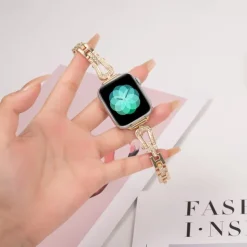 Solo Loop Compatible with Apple Watch band 38mm 40mm 41mm 42mm 44mm 45mm 49mm Women Bling Diamond Adjustable Alloy Strap Replacement Wristband for iwatch Ultra 2 Series 9 8 7 SE 6 5 4 3 2 1