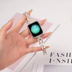 Solo Loop Compatible with Apple Watch band 38mm 40mm 41mm 42mm 44mm 45mm 49mm Women Bling Diamond Adjustable Alloy Strap Replacement Wristband for iwatch Ultra 2 Series 9 8 7 SE 6 5 4 3 2 1