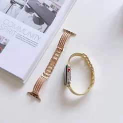 Solo Loop Compatible with Apple Watch band 38mm 40mm 41mm 42mm 44mm 45mm 49mm Women Metal Clasp Adjustable Alloy Strap Replacement Wristband for iwatch Ultra 2 Series 9 8 7 SE 6 5 4 3 2 1